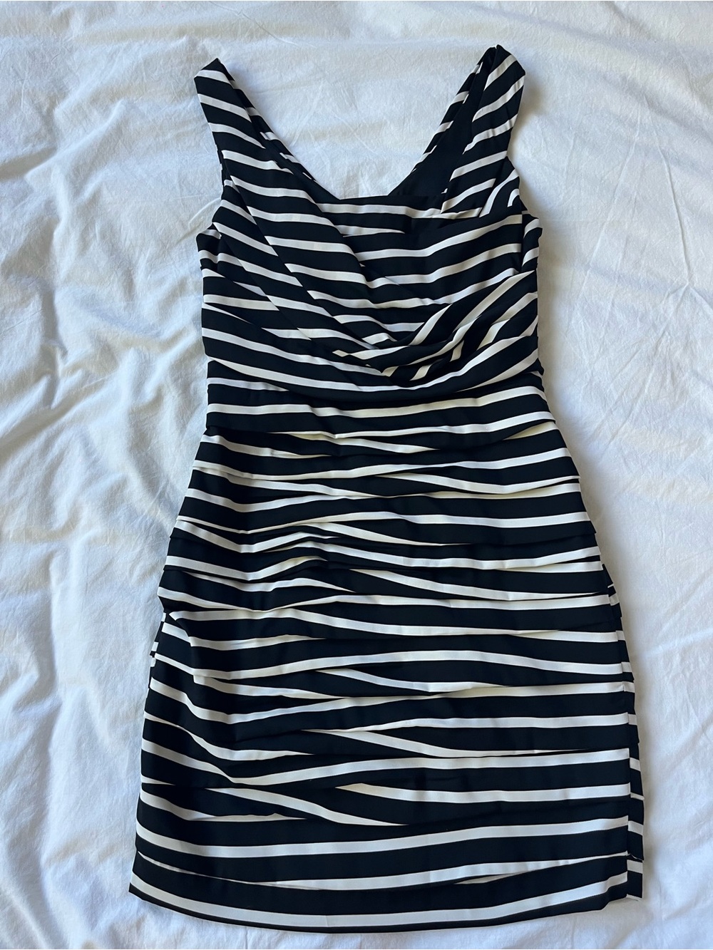 Express Black & White Striped Sleeveless Mini Dress